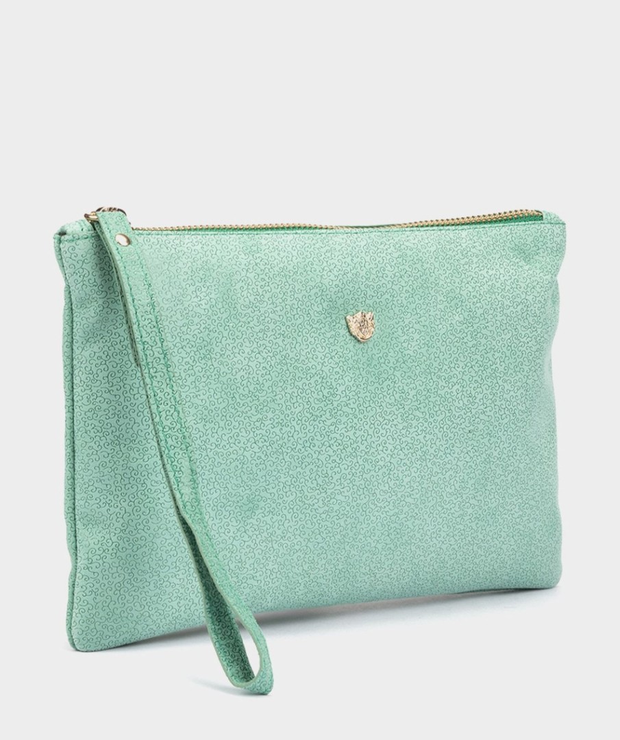 Bolsos Y Accesorios Pedro Miralles | Cartera De Mano De Piel Buganvilla Aqua