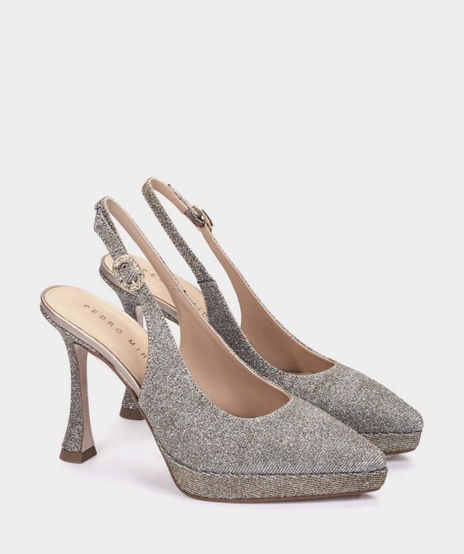 Calzado Pedro Miralles | Zapatos De Tacon Destalonados Con Plataforma Nadia Bronce