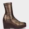 Calzado Pedro Miralles | Botin De Tejido Elastico Karma Strech Bronce