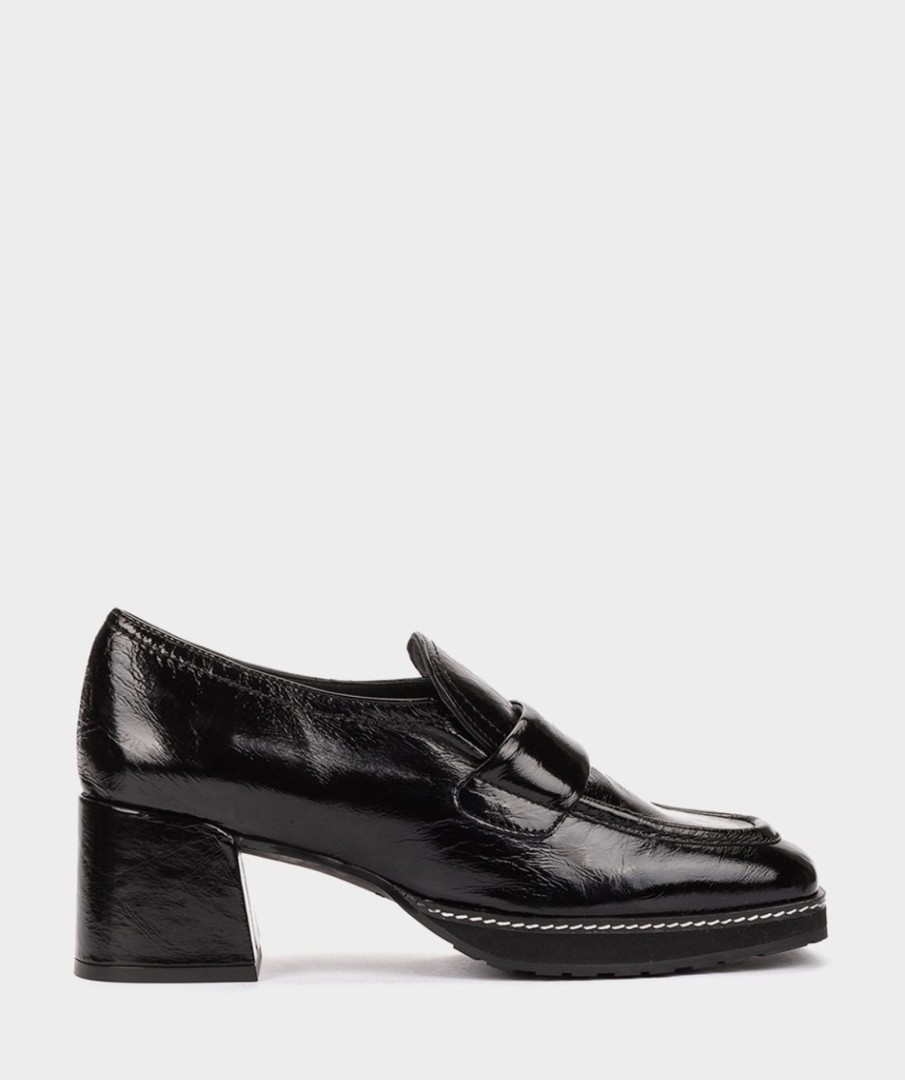 Calzado Pedro Miralles | Zapatos De Tacon De Charol En Color Negro Venice Negro