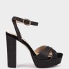 Calzado Pedro Miralles | Sandalias De Tacon De Purpurina. Bright Super Negro