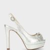 Calzado Pedro Miralles | Peeptoes De Piel Escama Metal Blanco