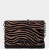 Bolsos Y Accesorios Pedro Miralles | Bolso De Fiesta De Ante Con Cadena Zebra Acero