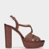 Calzado Pedro Miralles | Sandalias De Tacon De Purpurina. Bright Super Bronce