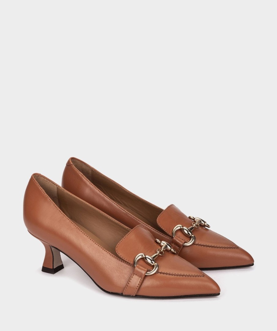 Calzado Pedro Miralles | Zapatos De Tacon De Piel En Color Nude Seta Tan