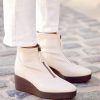 Calzado Pedro Miralles | Botines De Cuna Con Plataforma De Piel Vegana Elastica En Color Crema Onix Cream