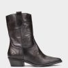 Calzado Pedro Miralles | Botines Cowboy De Piel Nacar Negro